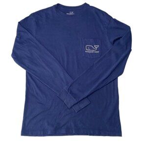 Vineyard Vines Santa Hat Whale Logo Navy Long Sleeve Tee Shirt Size XS #1513